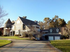 The sun shining on a home's freshly painted exterior