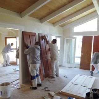 Finishing doors in home