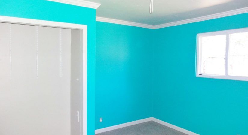 Blue painted interior after residential painting project