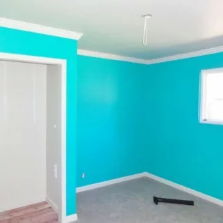 Blue painted interior after residential painting project