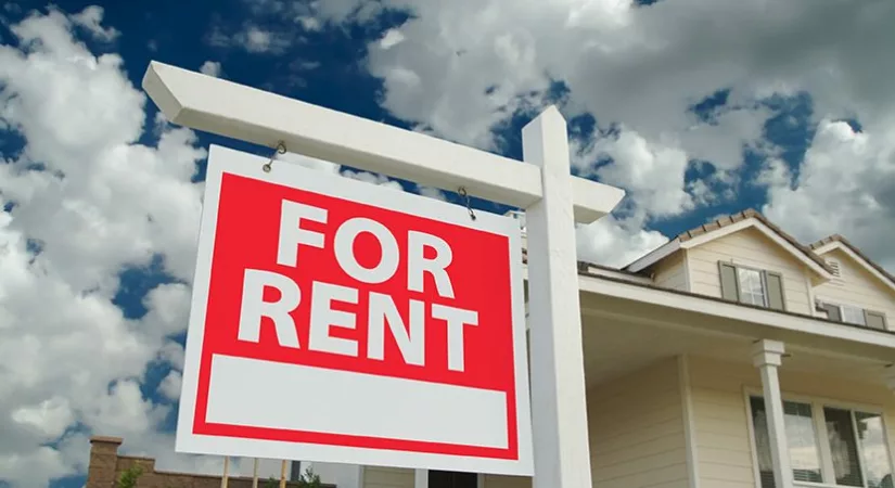 For Rent Sign in front of a freshly painted Sonoma County House