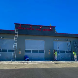 commercial painting project on forestville fire house