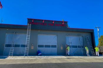 commercial painting project on forestville fire house
