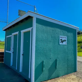 commercial painting project on tigers baseball team clubhouse