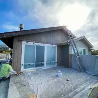 exterior residential painting project of Sonoma County home with timmins team onsite