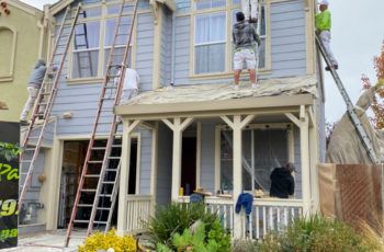 exterior residential painting project of Sonoma County home with timmins team onsite