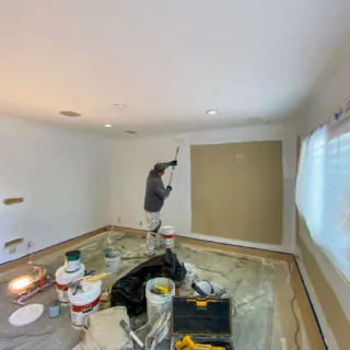 interior residential painting project of sonoma county home with timmins team onsite